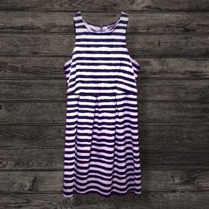 Black & Cream Striped Skater Tank Top Dress - All Occasions Swing Mini D4
